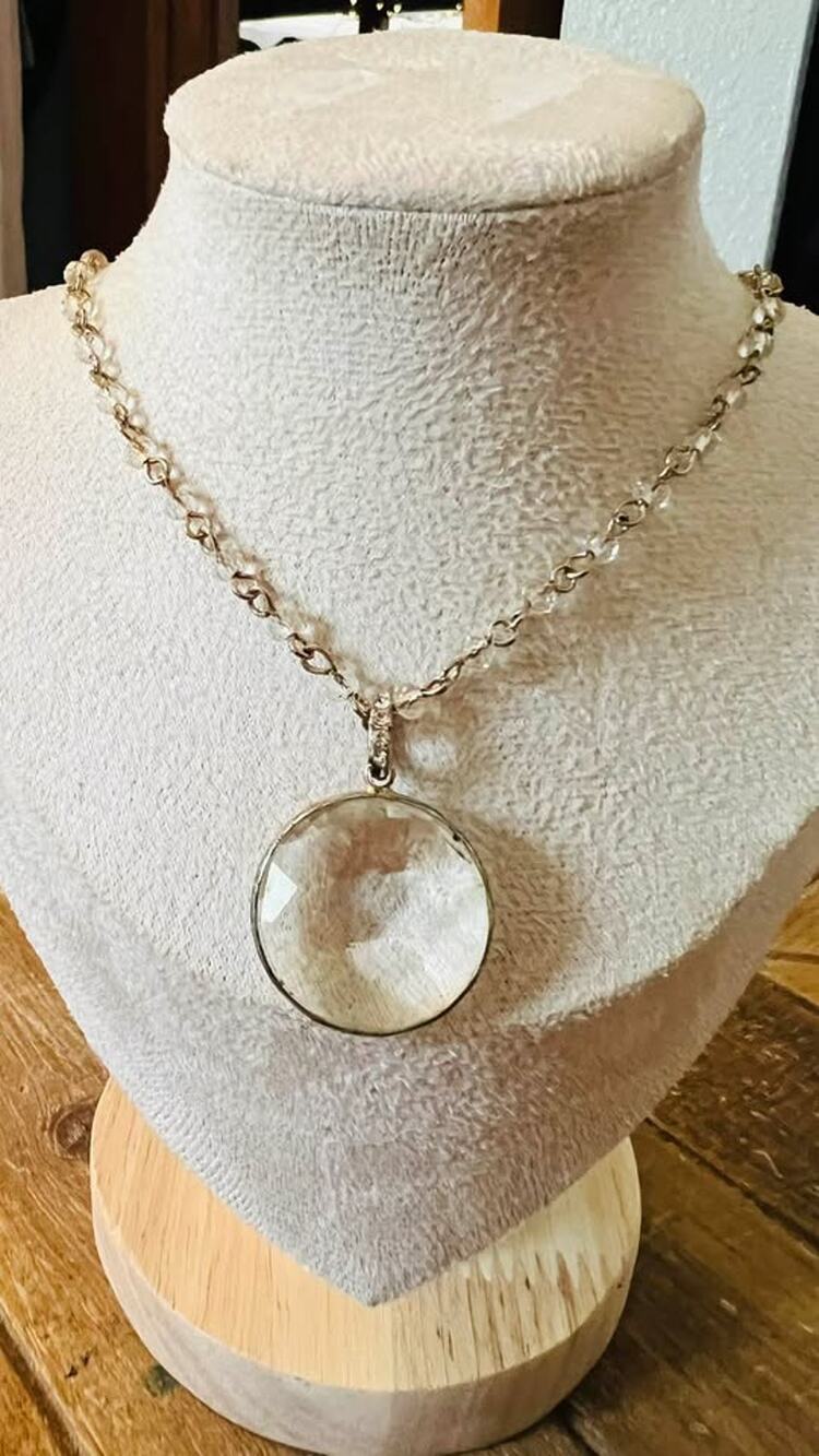 Time & Tru Faceted Glass Pendant Necklace